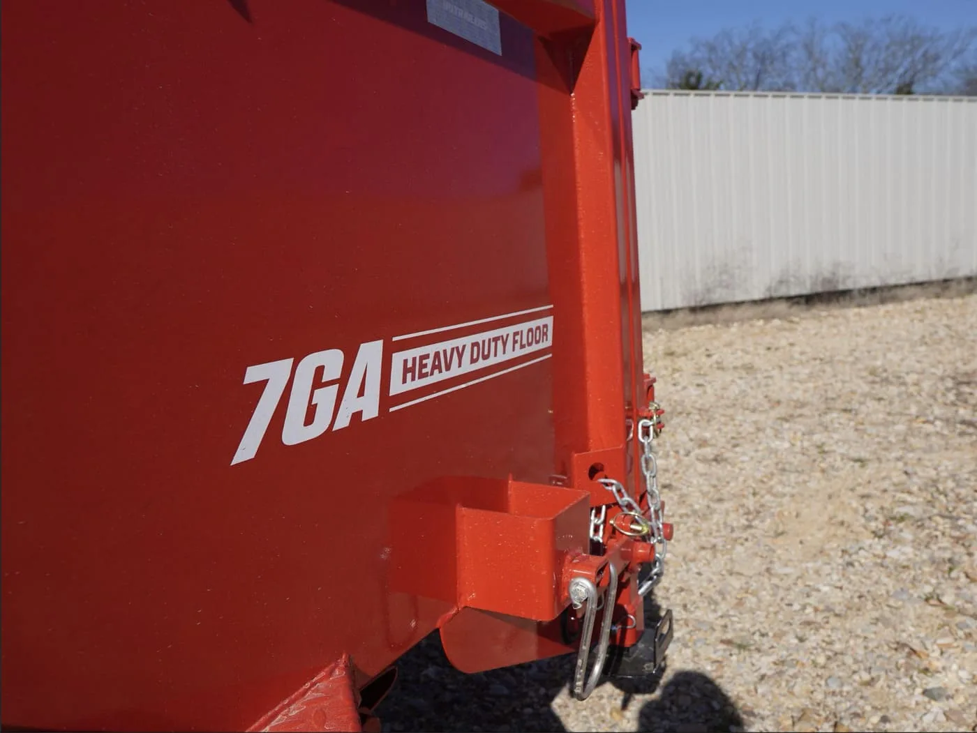 7 gauge heavy duty floor decal on a dump trailer