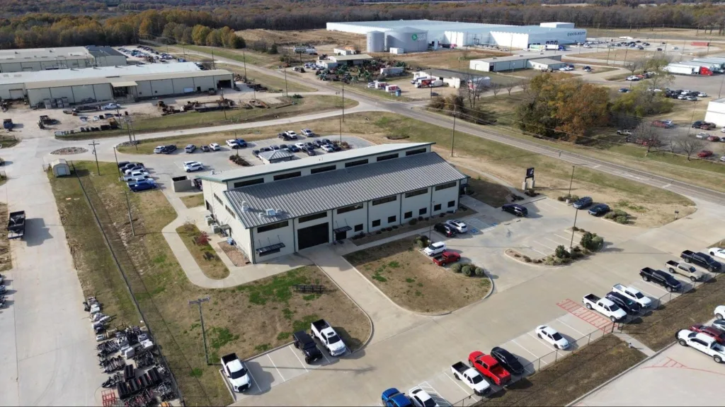Aerial view of the Diamond C Headquarters Building in Mt. Pleasant Texas