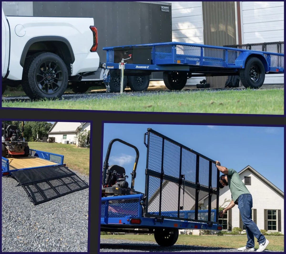 Pictures of the Diamond C utility trailer with an ATV / side by side loaded in it