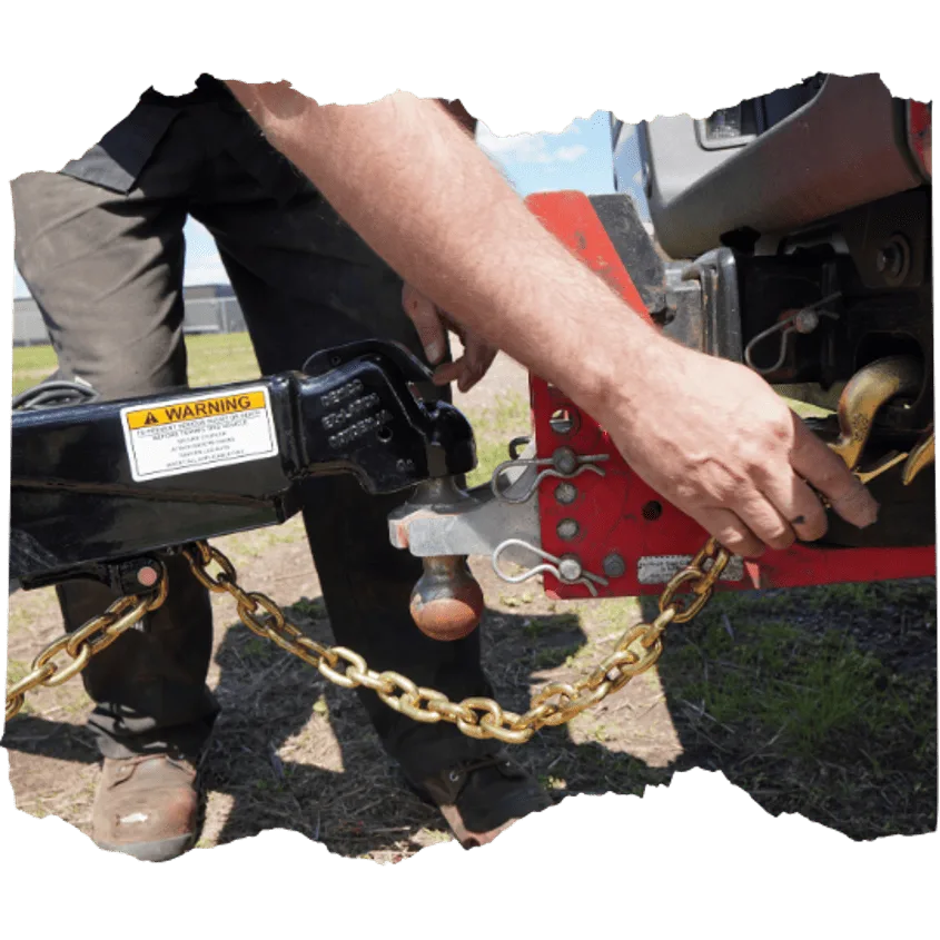 how to connect trailer to truck step 7 with safety chains
