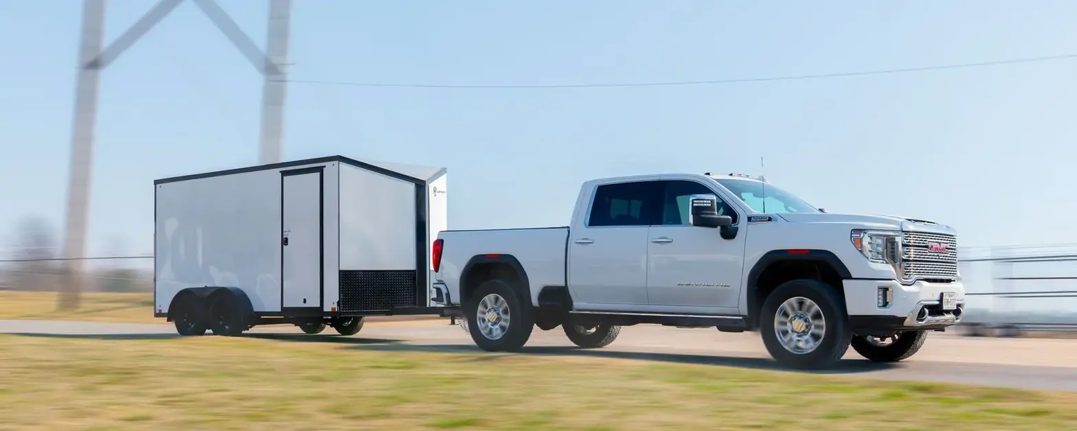 Cross Trailers dealer — Cross Trailers enclosed trailer on the road