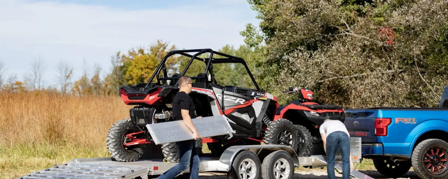 Triton dealer — Triton aluminum trailer in use